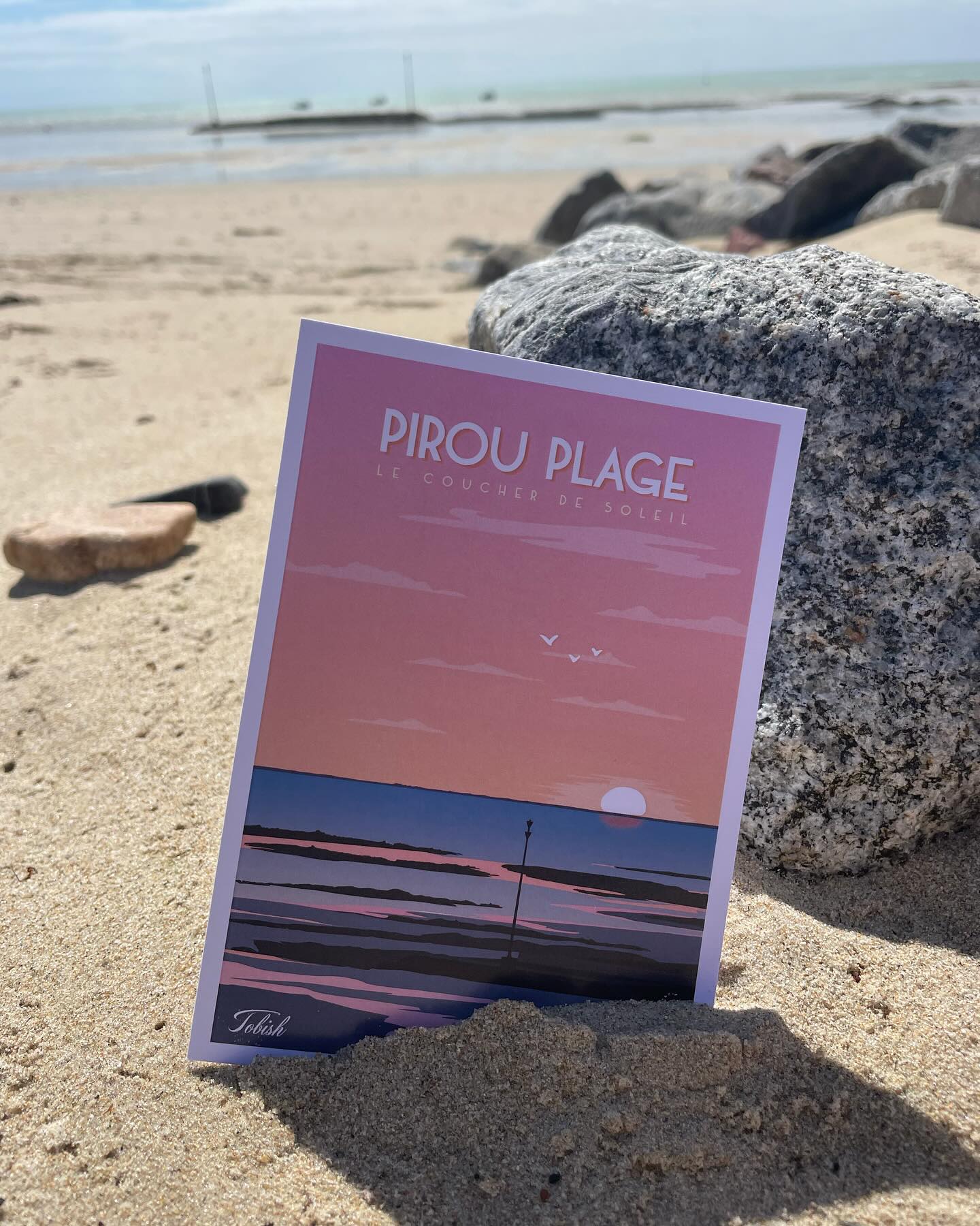 Carte postale Pirou "Couché de soleil"