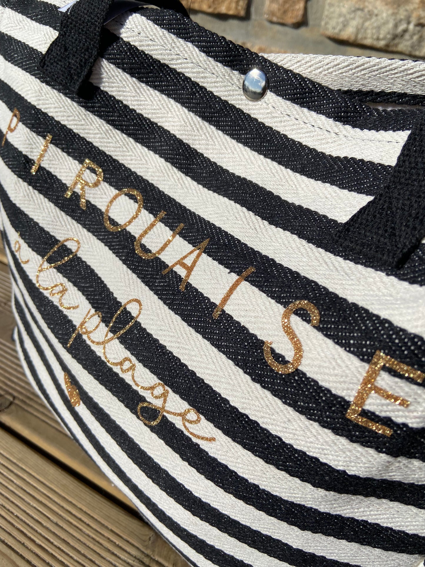 Sac rayé « Pirouaise à la plage »