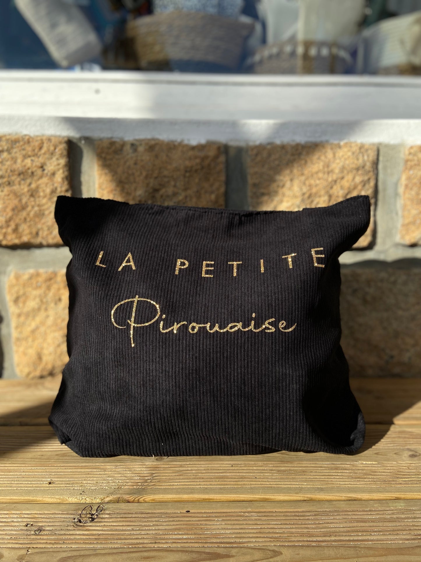 Sac cabas velours côtelé « La petite pirouaise » noir