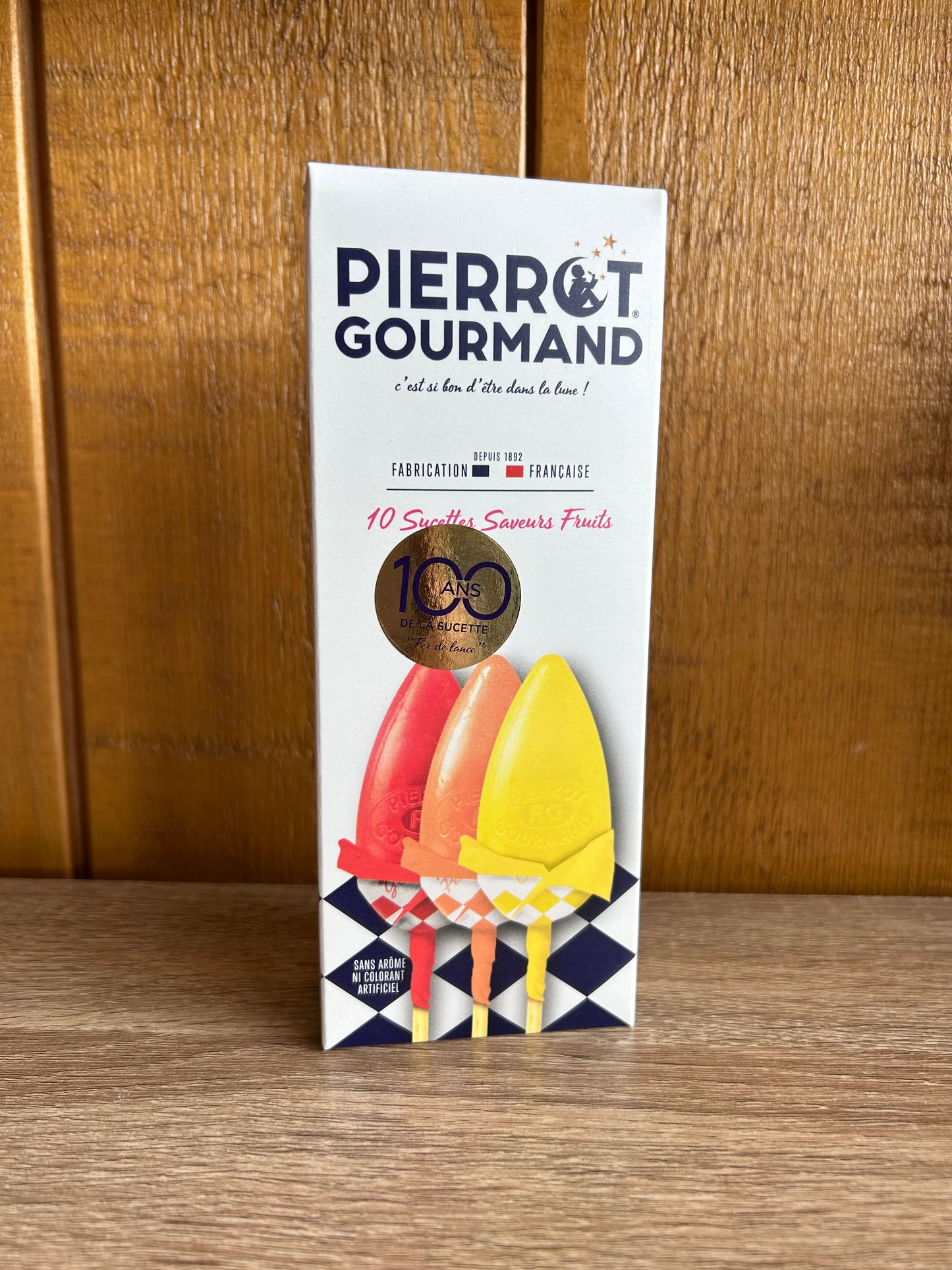 Etui de 10 sucettes Pierrot Gourmand saveur Fruits