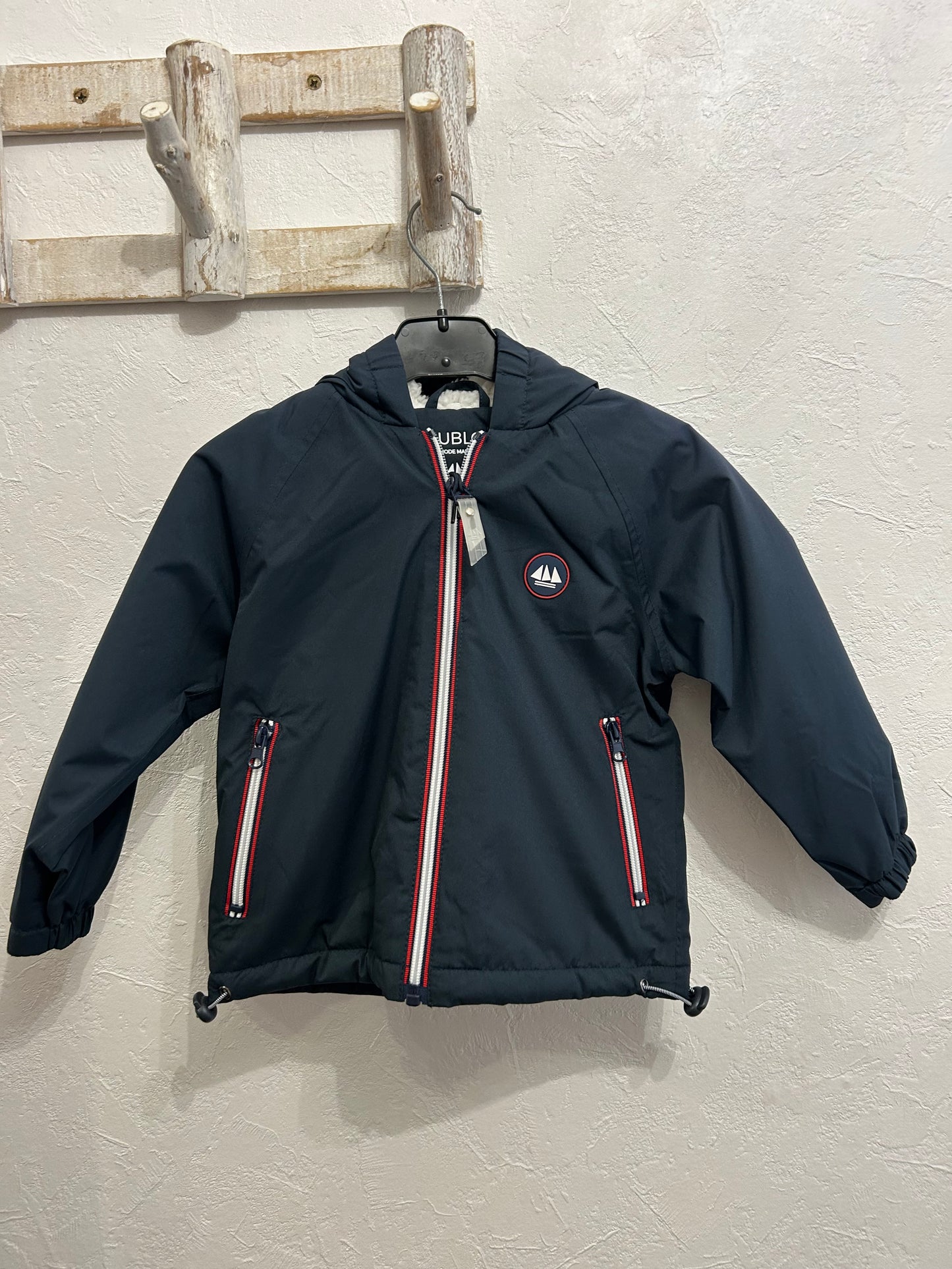 Coupe-vent zippé doublé polaire bleu marine