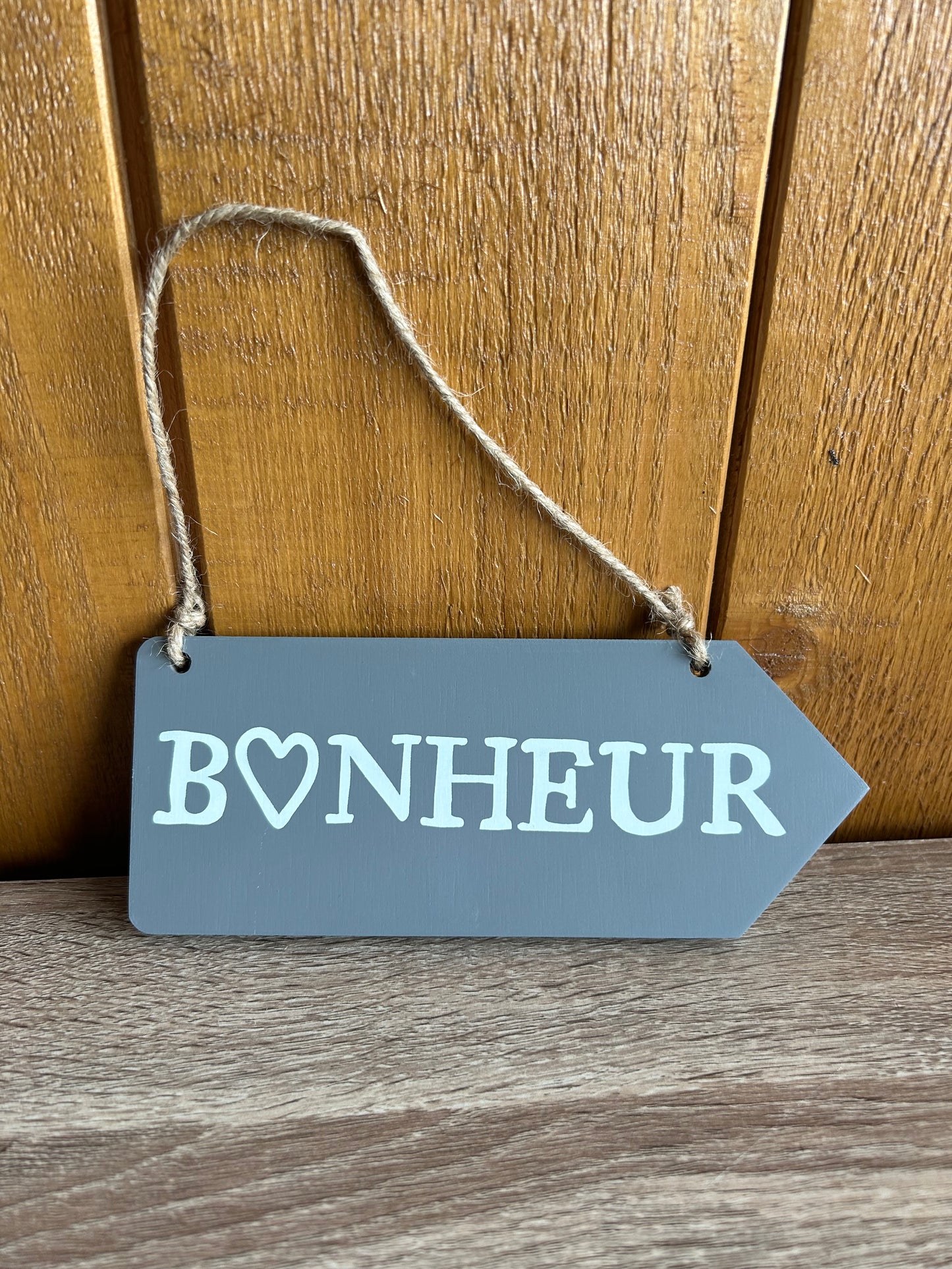 Pancarte bois "Bonheur"