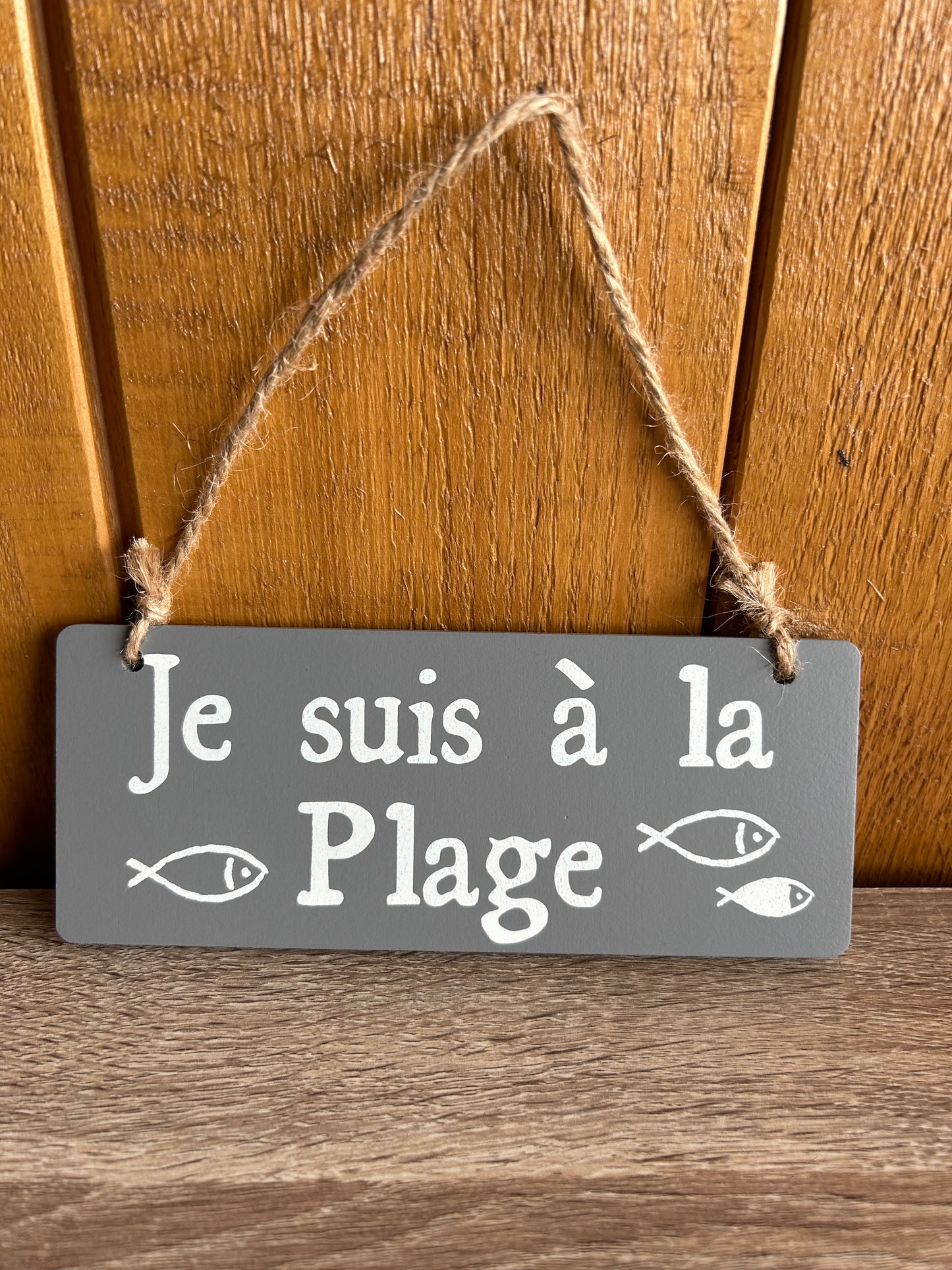 Pancarte bois "Je suis à la plage"