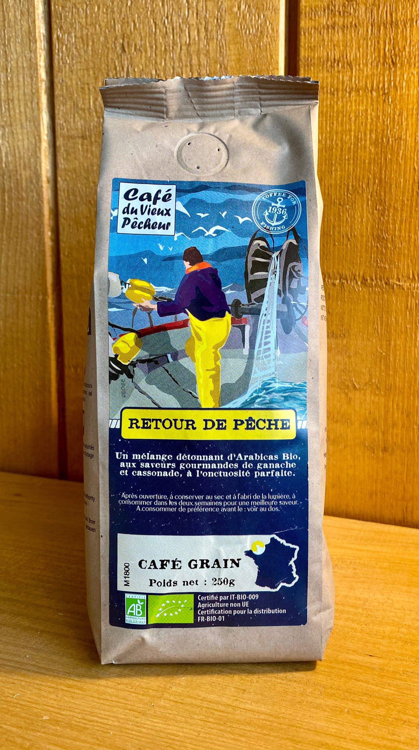 Café Grain BIO "Retour de pêche" 250gr Café du Vieux Pêcheur