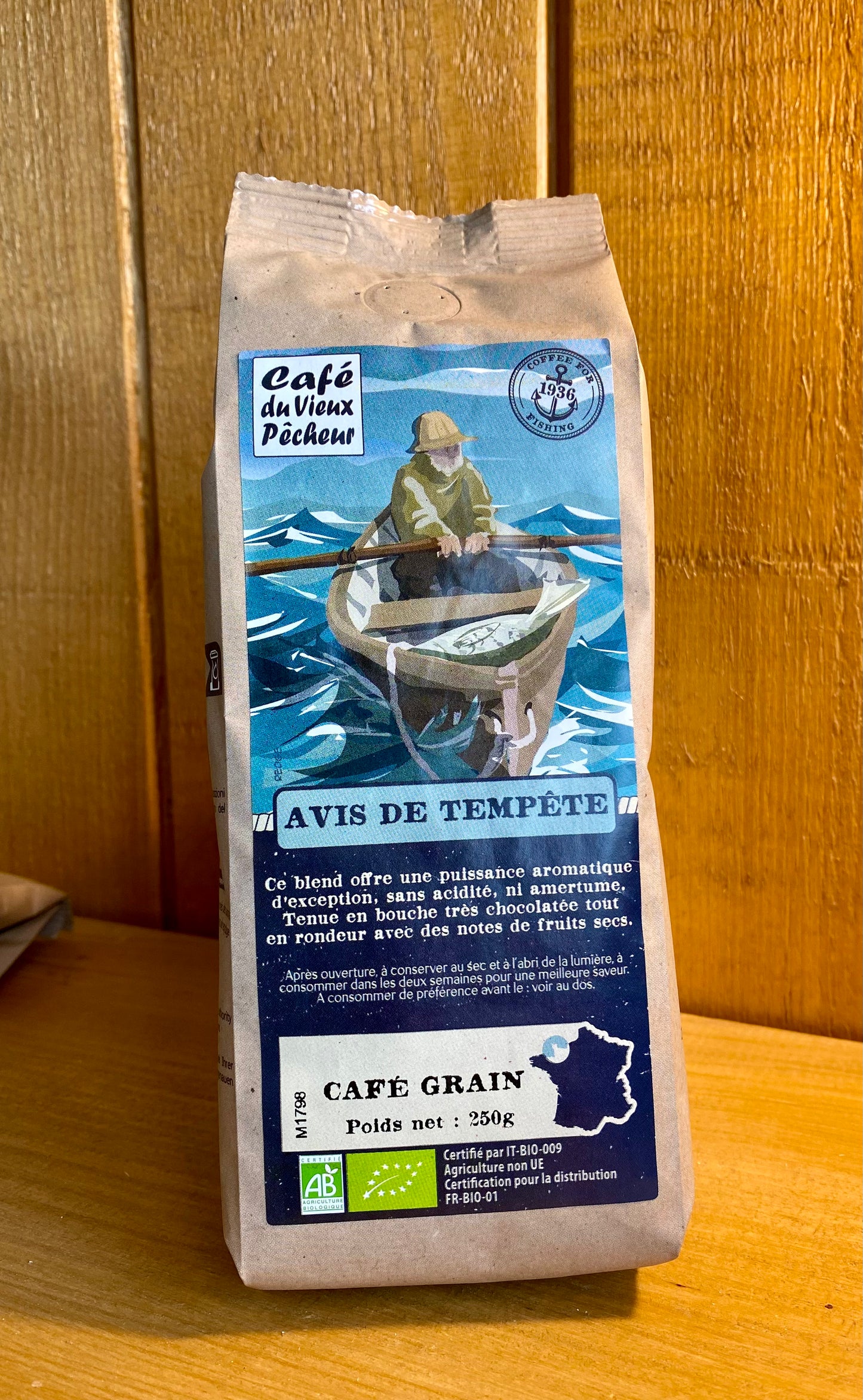 Café Grain BIO "Avis de tempête" 250gr Café du Vieux Pêcheur
