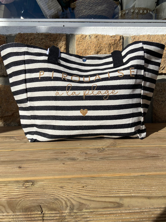 Sac rayé « Pirouaise à la plage »